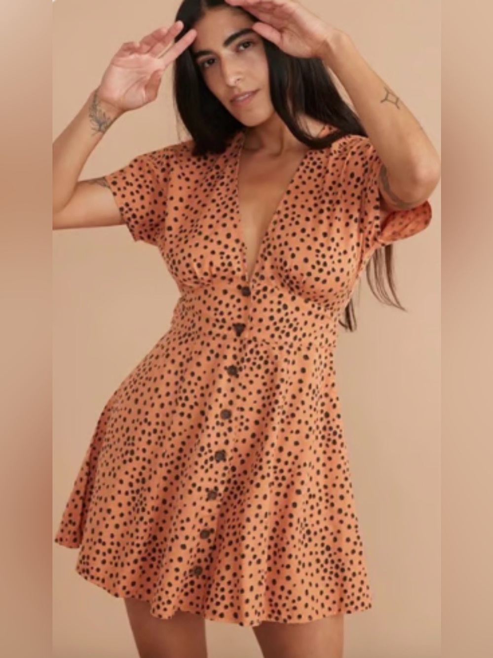 Marine Layer Camila Mini Dress Cheetah Print Button Front Size Medium